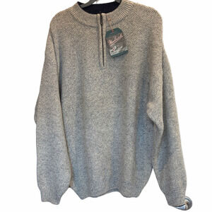 Woolrich Men's Zip-Up Wool Sweater in Light Gray, NWTS, size XL
